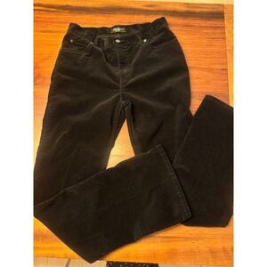 Eddie Bauer Legendary Corduroy Pants Black Straight Leg Women 10 T -Vintage Y2K